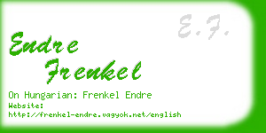 endre frenkel business card